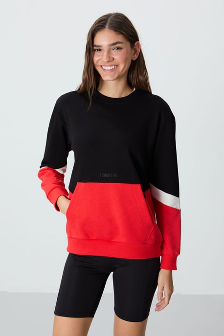 Oversized Kleurgebroken Crewneck Sweatshirt - Image 4