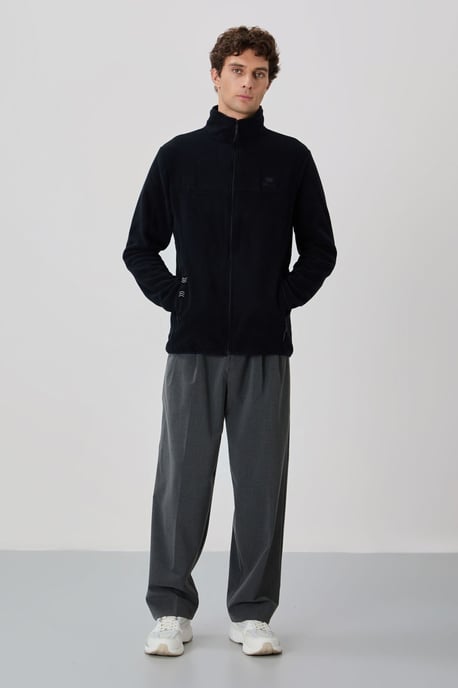 Heren Pluche Zip-voorkant Sweater - Image 4