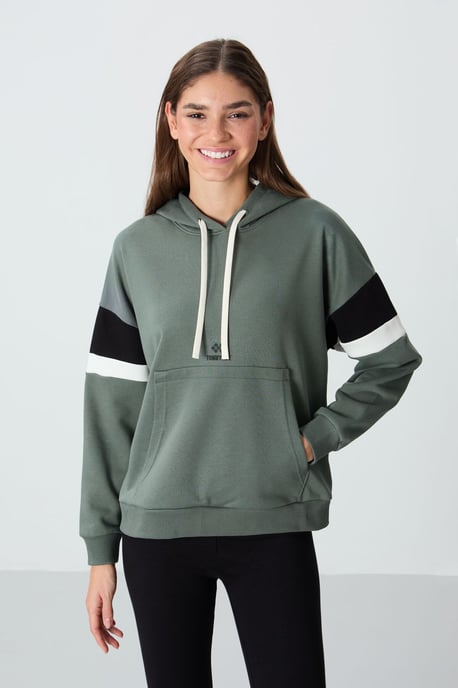 Overmaatse Kleurblok Hoodie met Zak - Image 2
