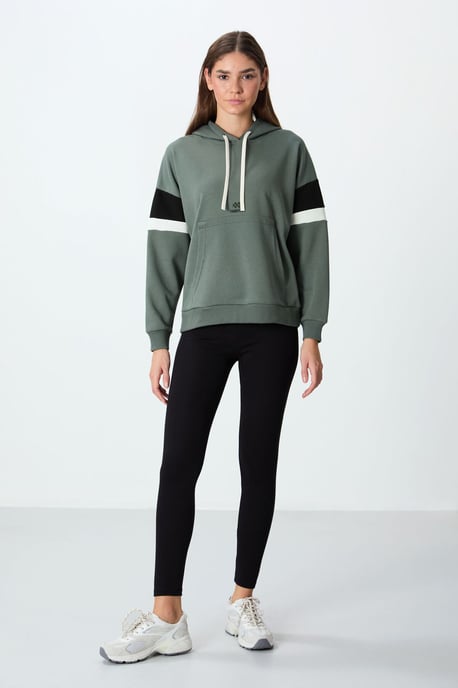 Overmaatse Kleurblok Hoodie met Zak - Image 3