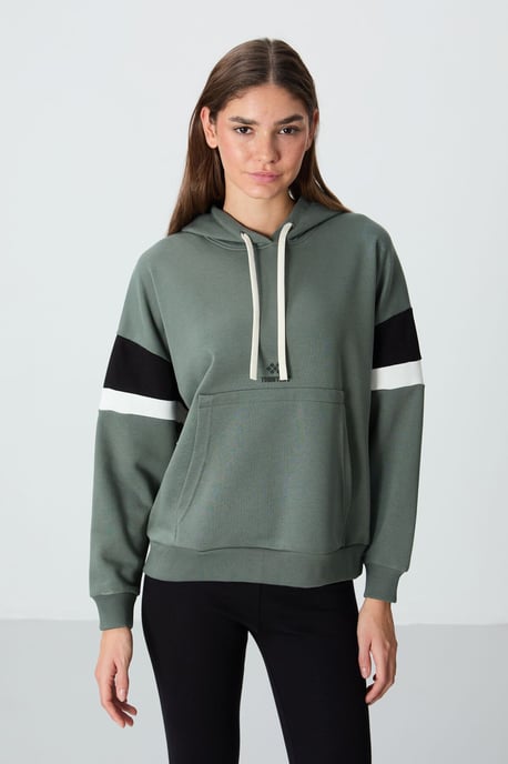 Overmaatse Kleurblok Hoodie met Zak - Image 4