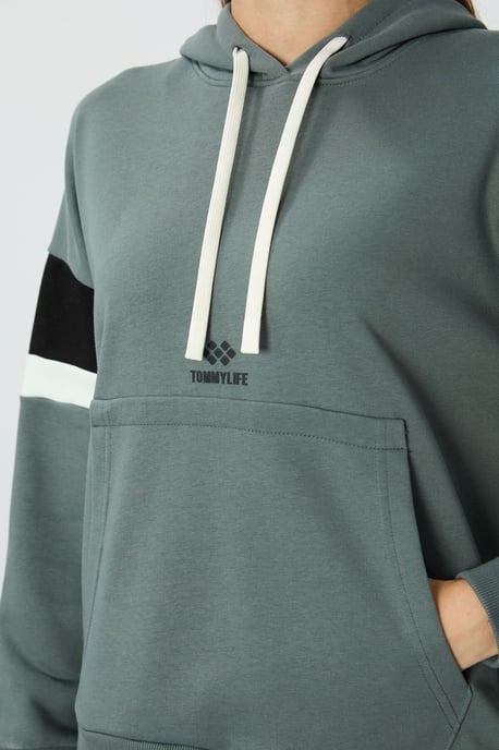 Overmaatse Kleurblok Hoodie met Zak - Image 5