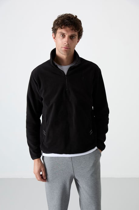 Heren Halve Rits Pluche Sweatshirt - Image 3
