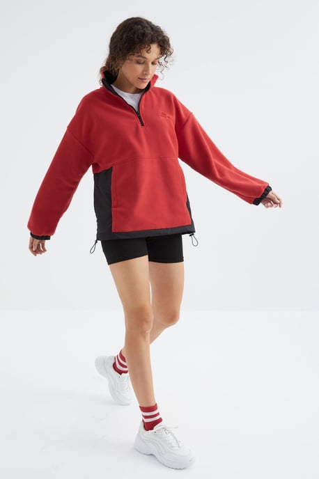Oversized Half-zip Pluche Sweatshirt - Image 4