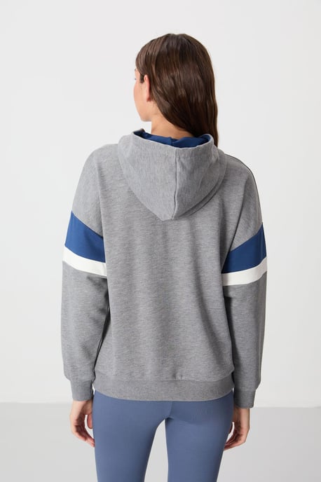 Overmaatse kleurblok hoodie met zak - Image 5