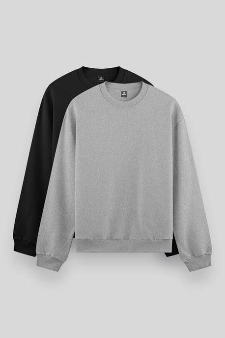 Heren Effen Rundhals Sweatshirt - Image 1