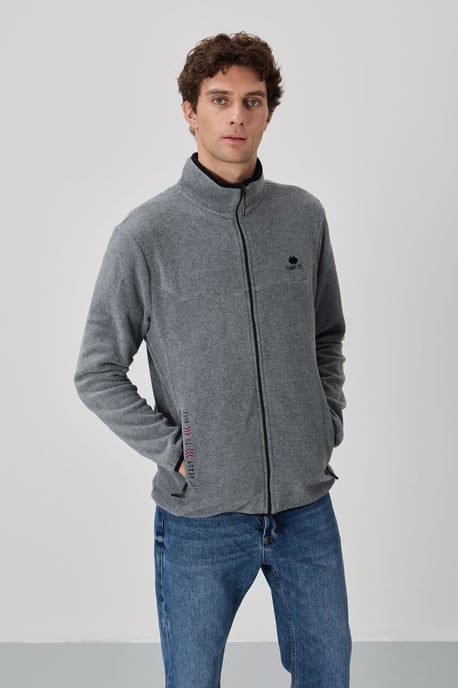 Heren Pluche Rits-Voor Sweatshirt - Image 4