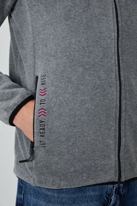 Heren Plush Rits-Voorkant Sweatshirt - Image 4