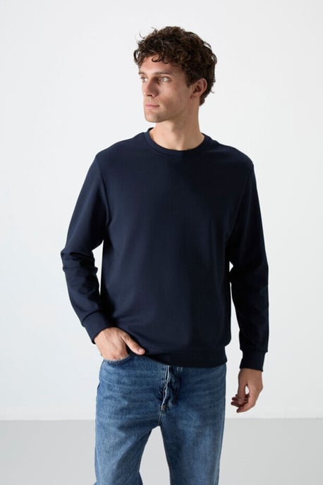 Heren Effen Rundhals Sweatshirt - Image 2