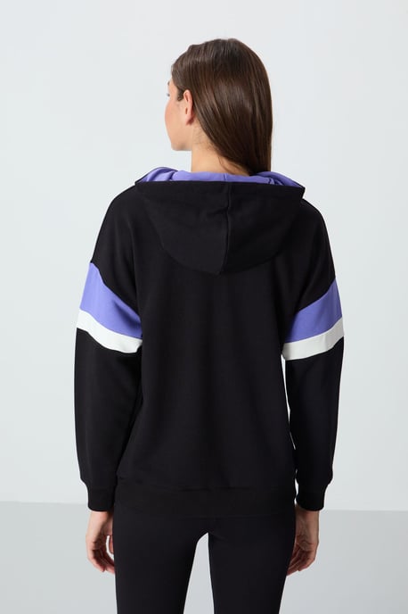Oversized kleurblokken hoodie met zak - Image 5