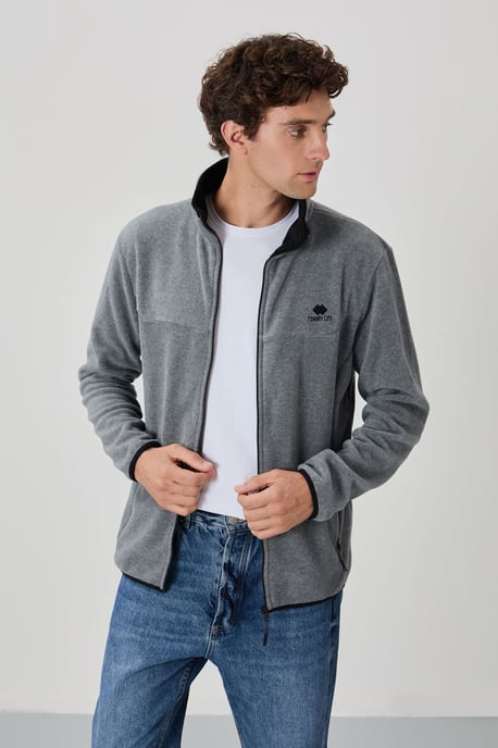 Heren Pluche Rits-Voorkant Sweatshirt - Image 4
