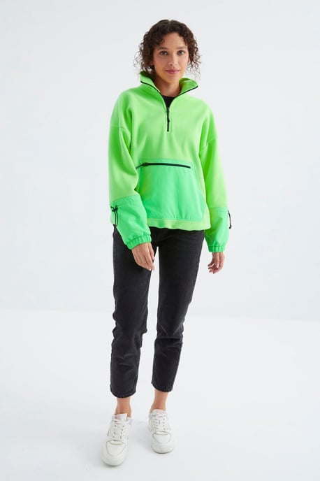 Overmaatse Pluche Halve-Rit Sweatshirt - Image 3
