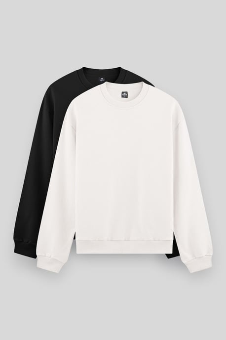 Heren Effen Rundhals Sweatshirt - Image 1