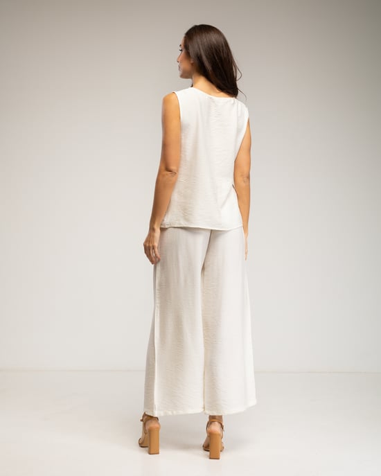Set van mouwloze top met striksluiting en broek met elastiek - Image 2