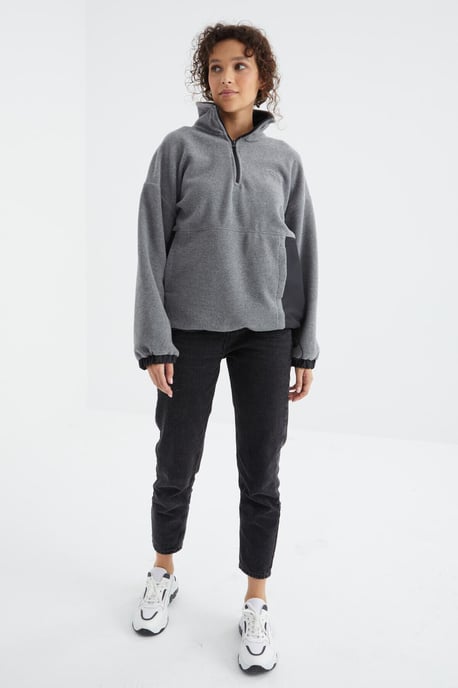 Oversized Half-zip Pluche Sweatshirt - Image 2