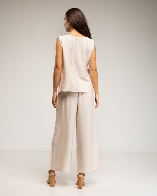 Set van mouwloze top met striksluiting en broek met elastiek - Image 2