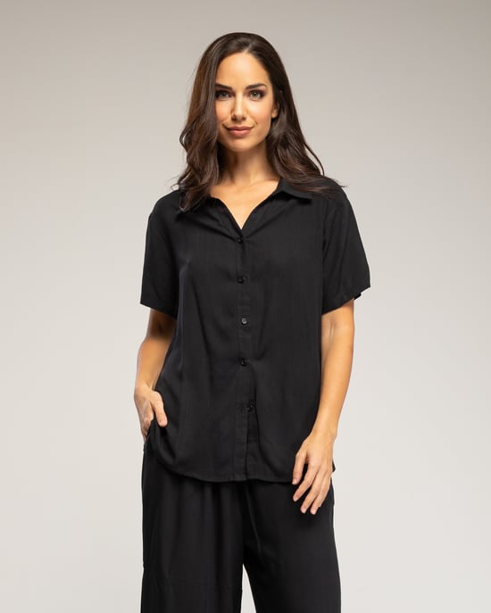 Set van overhemd con korte mouwen en elastische broek met zakken - Image 3