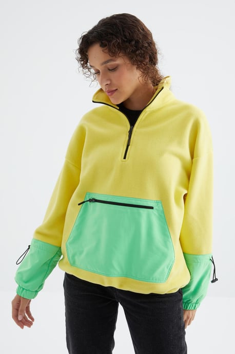 Oversized Pluche Half-Zip Sweatshirt - Image 5