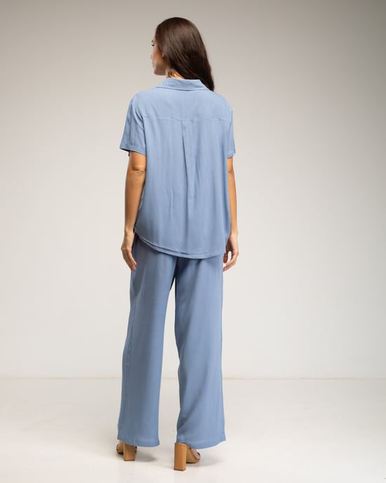 Set van overhemd con korte mouwen en elastische broek met zakken - Image 2