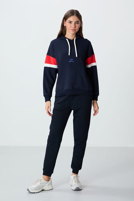 Overmaatse Kleurblokkering Hoodie met Zak - Image 3