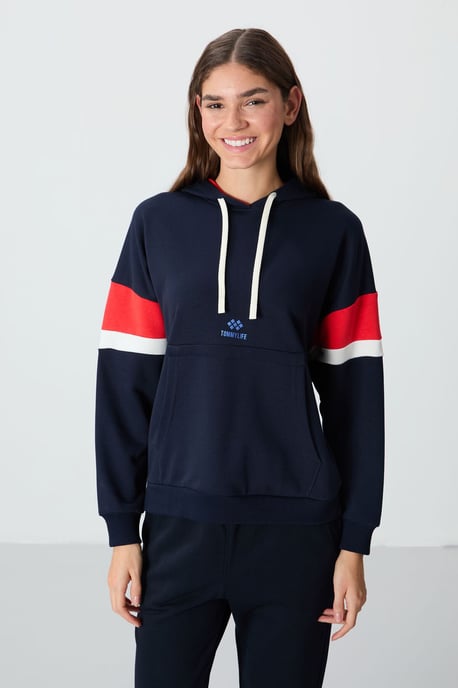 Overmaatse Kleurblokkering Hoodie met Zak - Image 4
