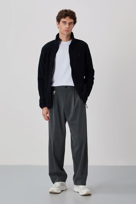 Heren Pluche Rits-Voorkant Sweatshirt - Image 2