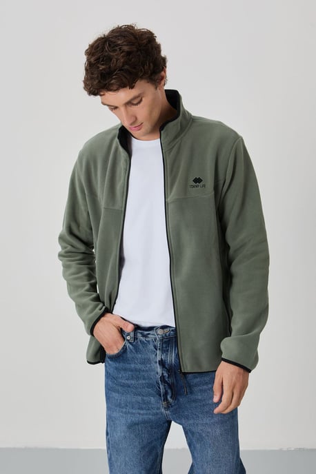 Heren Pluche Rits-Voorkant Sweatshirt - Image 3