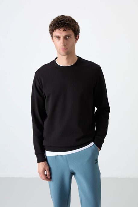 Heren Effen Ronde Hals Sweatshirt - Image 3
