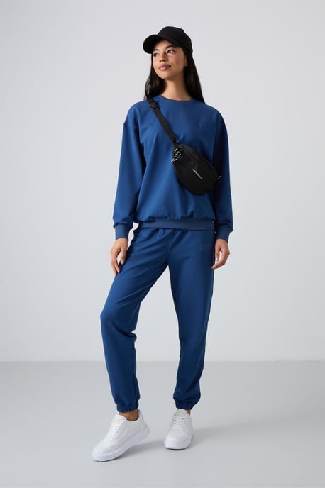Oversized Sweatshirt en Broek met Elastische Tailleband Set - Image 2