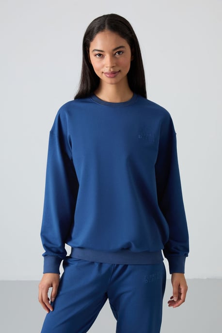 Oversized Sweatshirt en Broek met Elastische Tailleband Set - Image 3