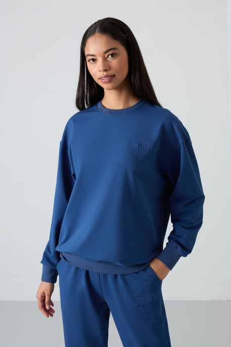 Oversized Sweatshirt en Broek met Elastische Tailleband Set - Image 6