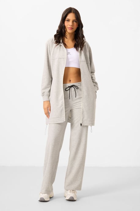 Dames Katoenmix Sweatshirt en Brede Pantalon Set - Image 1