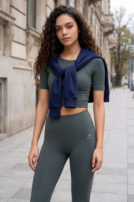 Dames Katoenen Slim-fit Actieve Set - Image 1