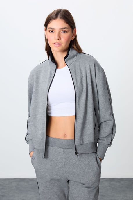 Overmaatse Sweatshirt met Ritssluiting en Broek Set - Image 3