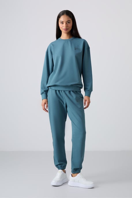 Oversized Sweatshirt en Elastische Taillebroek Set - Image 1