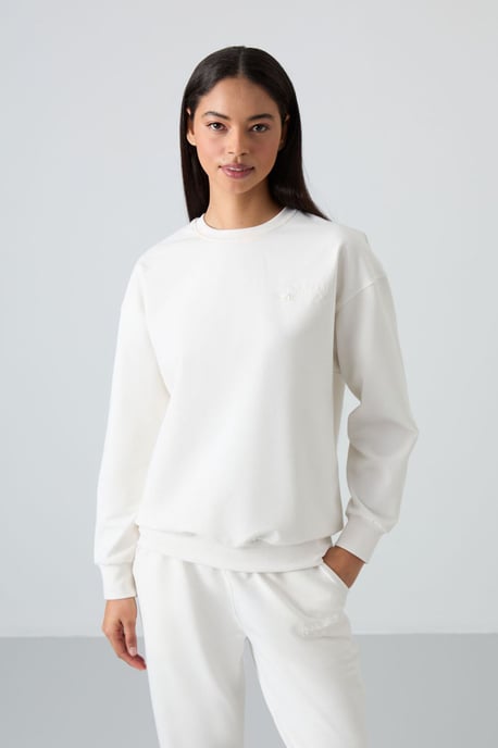 Oversized Sweatshirt en Elastische Taillebroek Set - Image 2