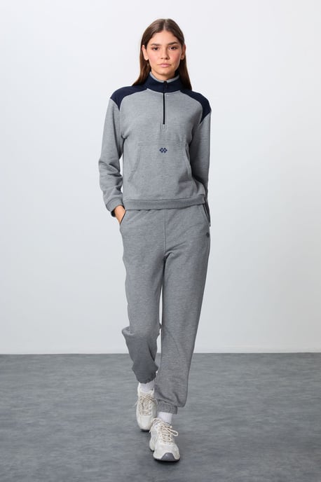 Kleurgeblokte Fleece Trainingsoutfit Set - Image 1