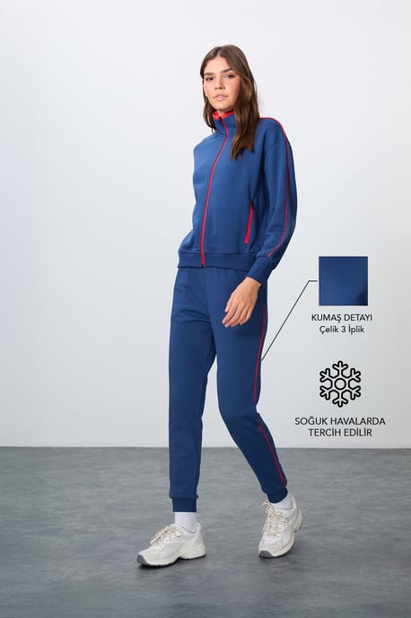 Oversized Sweatshirt en Broek Set met Ritskraag - Image 1