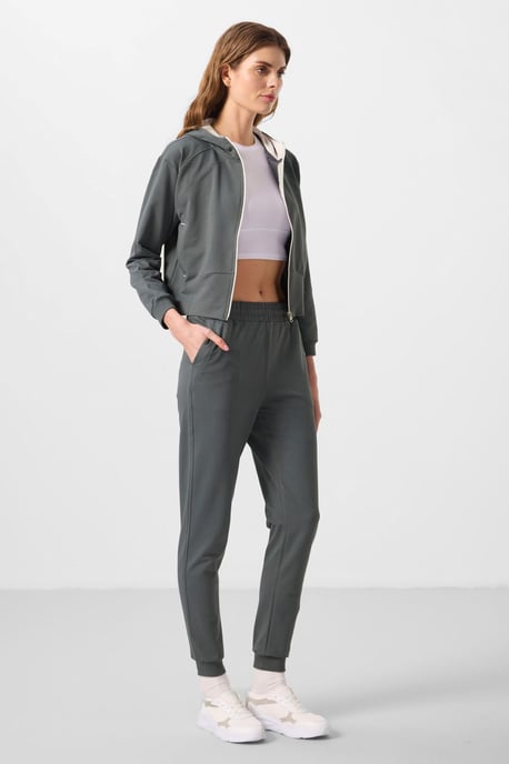 Oversized Hooded Zip Sweatshirt en Broek Set - Image 4