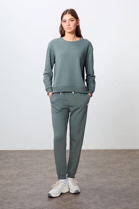 Oversized Katoenen-Polyester Sweatshirt en Broek Set - Image 1