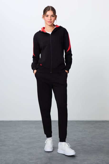 Overmaatse Hoodie Met Ritssluiting en Broek Set - Image 1