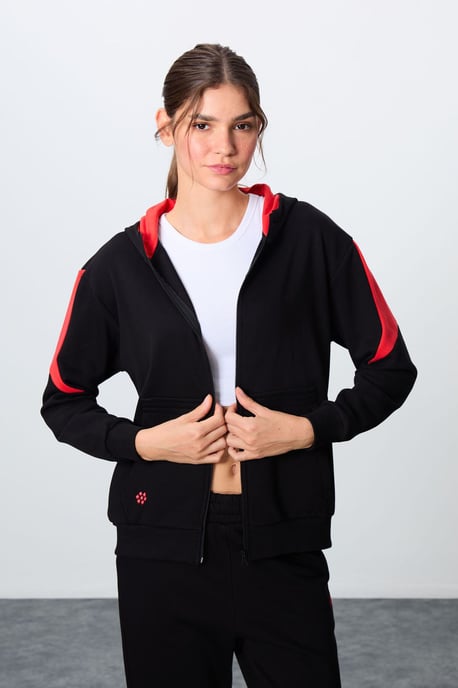 Overmaatse Hoodie Met Ritssluiting en Broek Set - Image 5