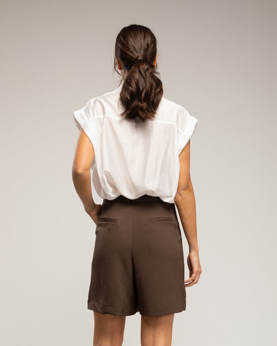 Blouse met korte mouwen en geborduurde bies - Image 2