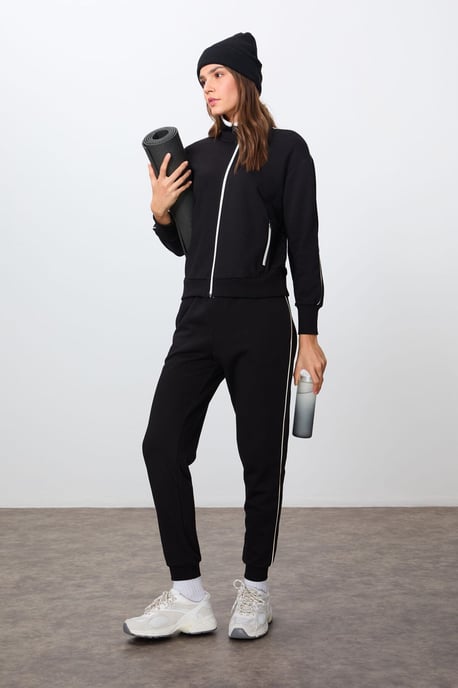 Oversized sweatshirt met ritssluiting en bijpassende broek set - Image 2