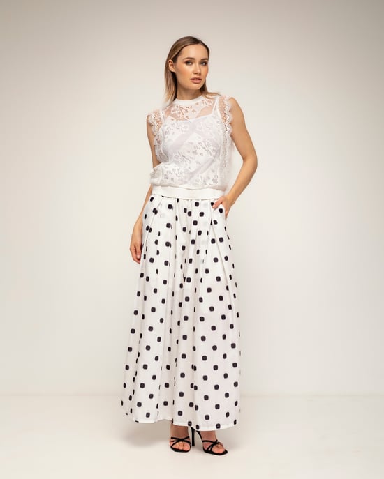 Semitransparante kantentop met elastische taille - Image 4