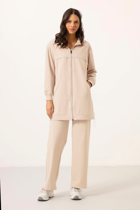 Dames Katoenmix Sweatshirt en Wijde Pantalon Set - Image 3
