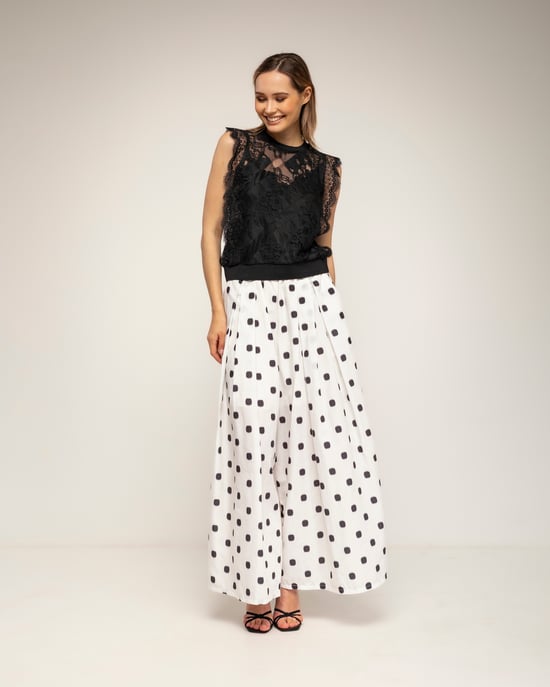 Semitransparante kantentop met elastische taille - Image 4