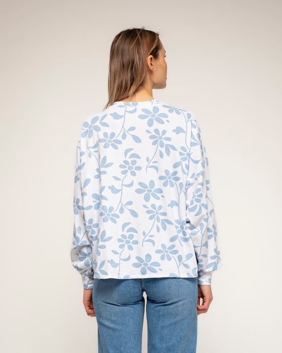 Sweatshirt met lange mouwen en bloemenprint - Image 2