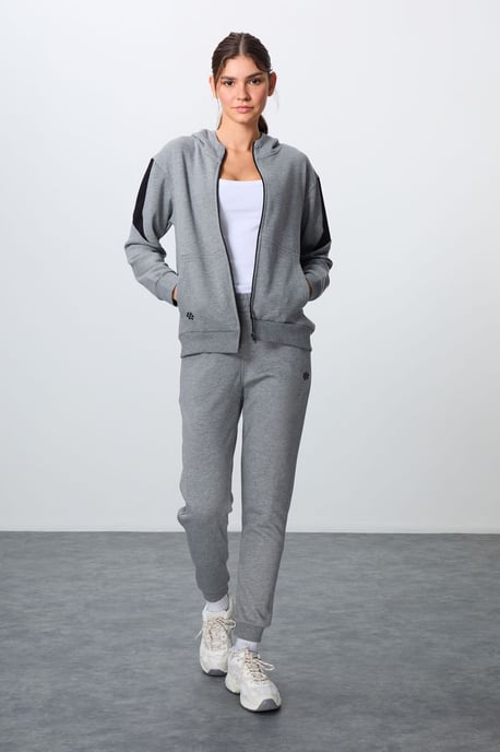 Oversized hoodie met rits en broek set - Image 1
