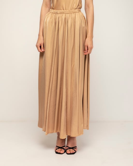 Lange uitlopende rok met elastische taille - Image 2